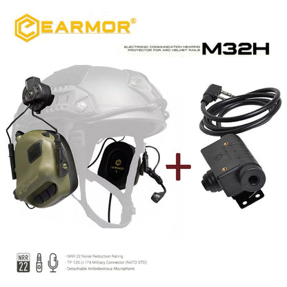 EARMOR M32H MOD4 Headset & M51 Kenwood PTT Adapter Baofeng Radio Communication