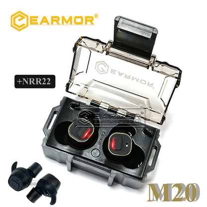 EARMOR M20 Tapón Para Los Oídos Electrónicos En El Oído Protector Auditivo Tapones Para Los Oídos De Disparo IPSC - Negro 