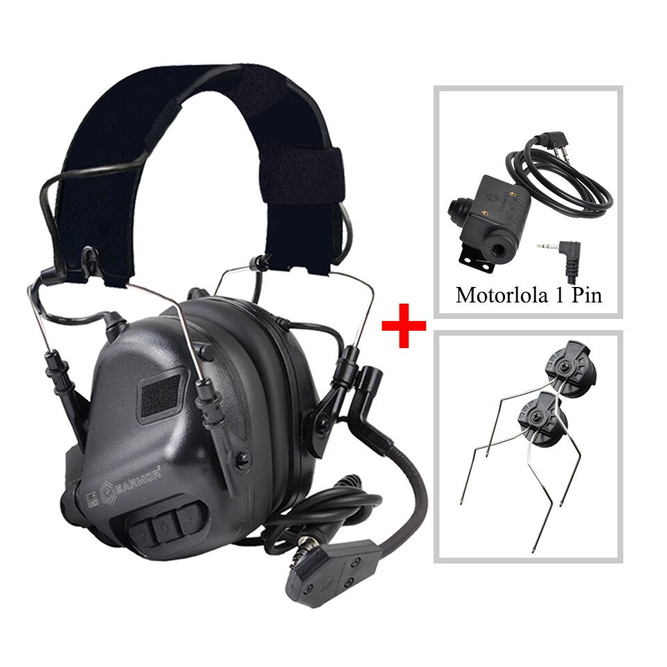 Casque EARMOR M32 MOD4 et adaptateurs de rail M51 PTT et ARC, système de communication tactique