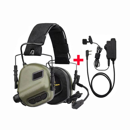 Casque tactique EARMOR M32 et ensemble d'adaptateurs Kenwood PTT, système de communication de tir 