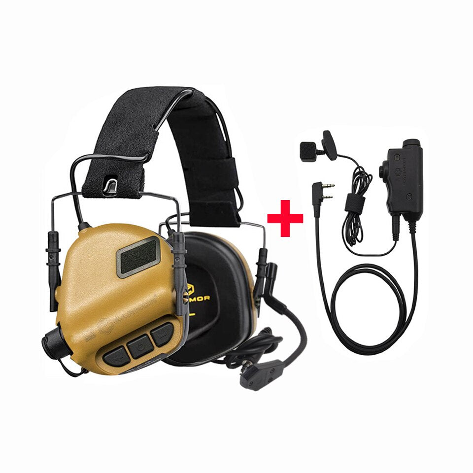 Casque tactique EARMOR M32 et ensemble d'adaptateurs Kenwood PTT, système de communication de tir 