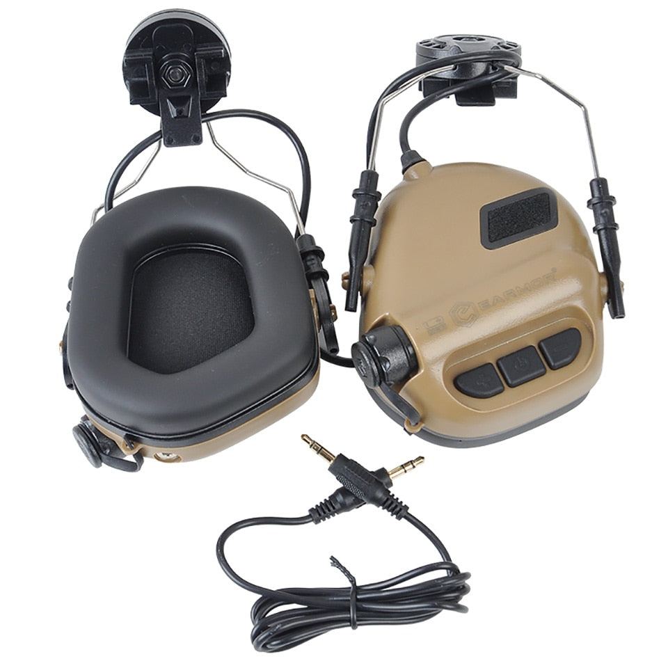 EARMOR M31H MOD4 Tactical Headset Hearing Protection for Ops-Core MT Fast ARC Helmet-Coyote Brown