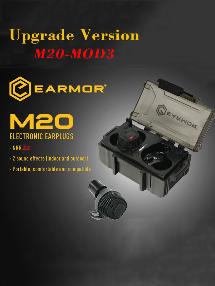 Bouchons d'oreilles de tir EARMOR M20 IPSC, protection auditive électronique, feuillage vert 