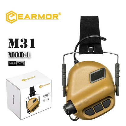 EARMOR M31-MOD4 Tactical Headset IPSC Shooting Hearing Protector - Coyote Brown