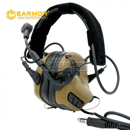 EARMOR M32-Mark3 MilPro Auriculares tácticos Protector auditivo estándar militar - Coyote Brown