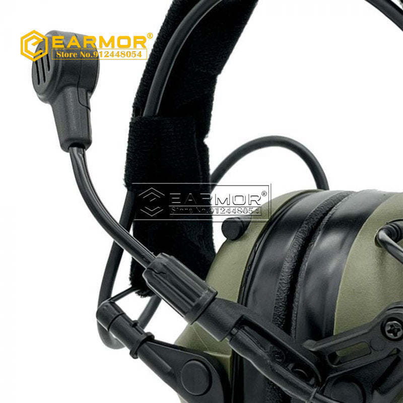 EARMOR M32-Mark3 MilPro Casque Tactique Protecteur Auditif Standard Militaire - Marron Coyote