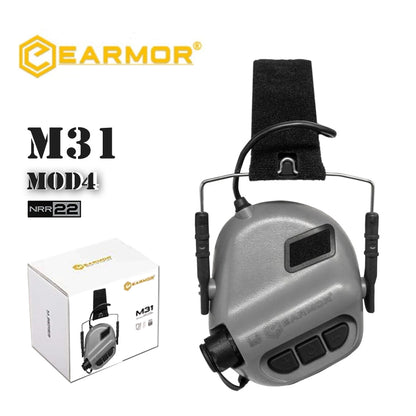 EARMOR M31 MOD4 Auriculares tácticos Protector auditivo con reducción de ruido - Gris cadete