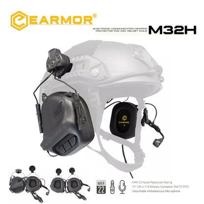 EARMOR M32H MOD4 Tactical Headset Electronics Communication IPSC Shooting Headset - Black